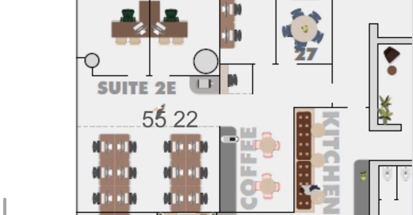 תוכנית קומה 1 - משרד עם אופן ספייס מתאים לעד 16 עובדים