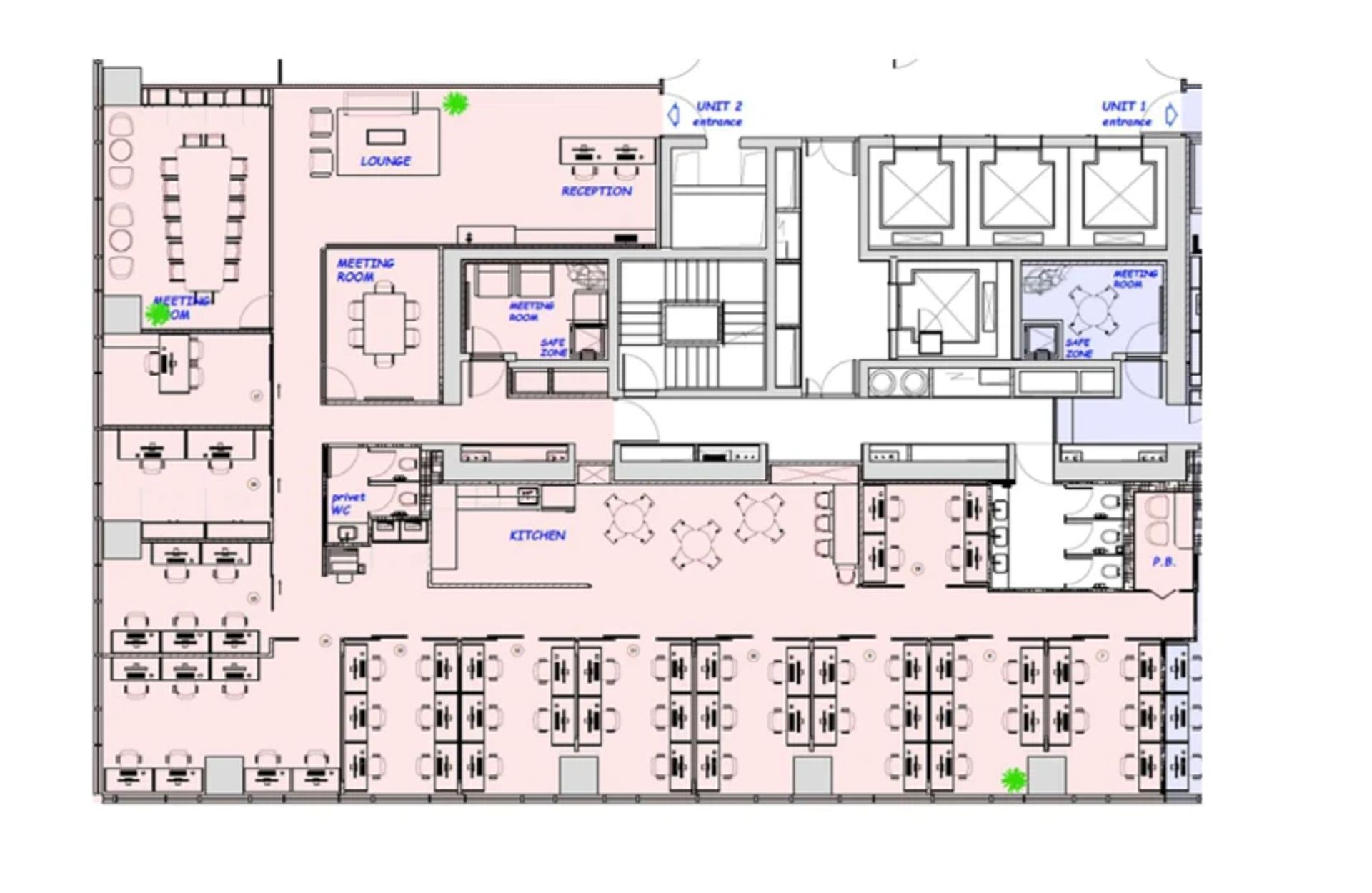 תוכנית קומה 1 - משרדים לחברות הייטק במגדלי אלון ת״א