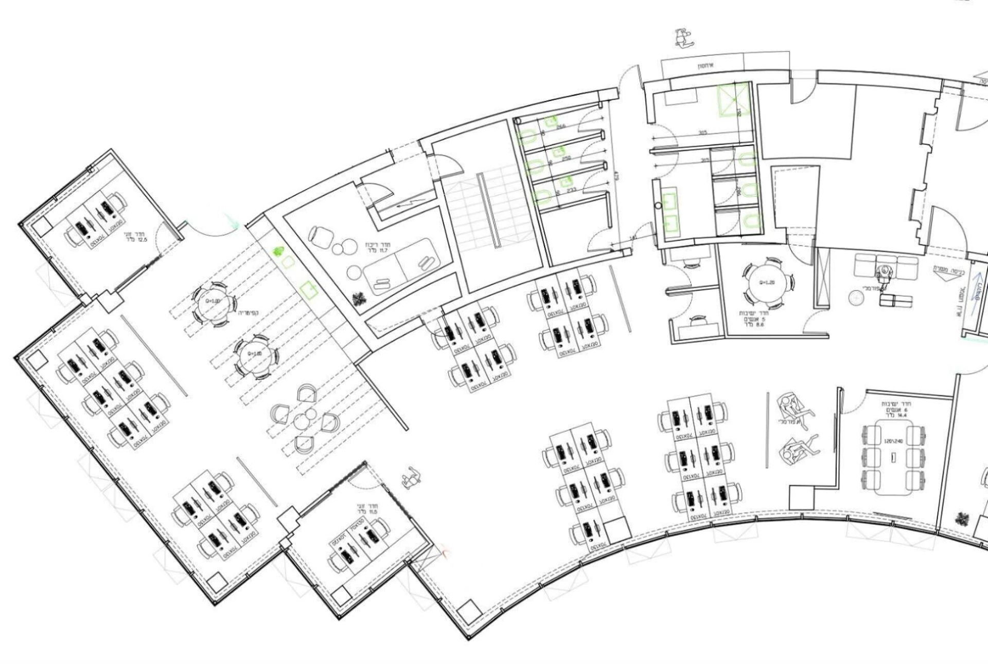 תוכנית קומה 1 - סאבליס plug and play במתחם יצחק שדה
