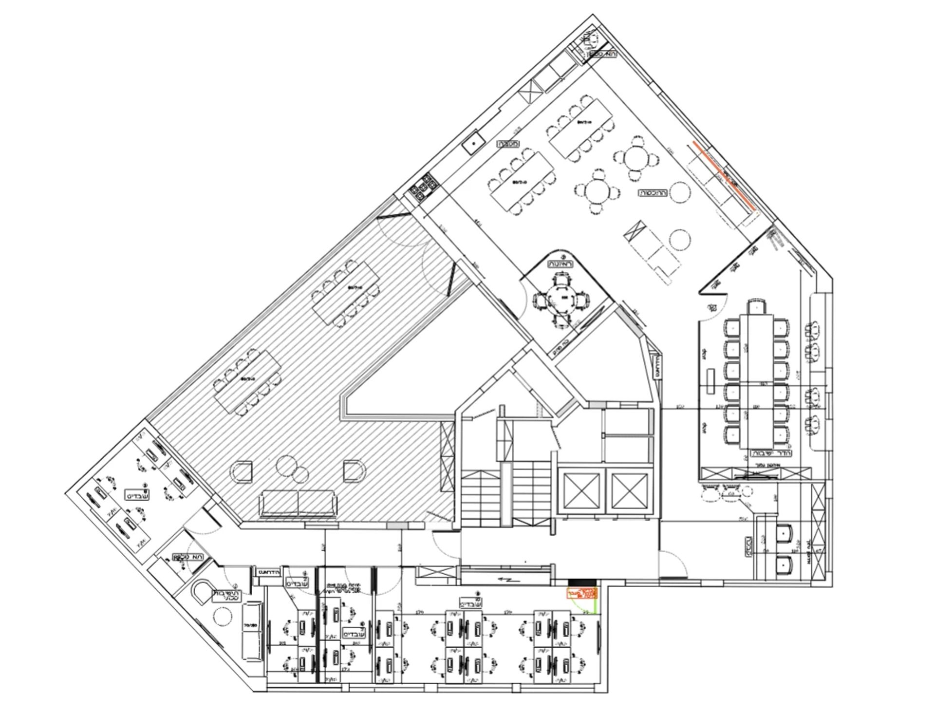 תוכנית קומה 1 - משרדים מותאמים לחברות הייטק בסמוך לשרונה