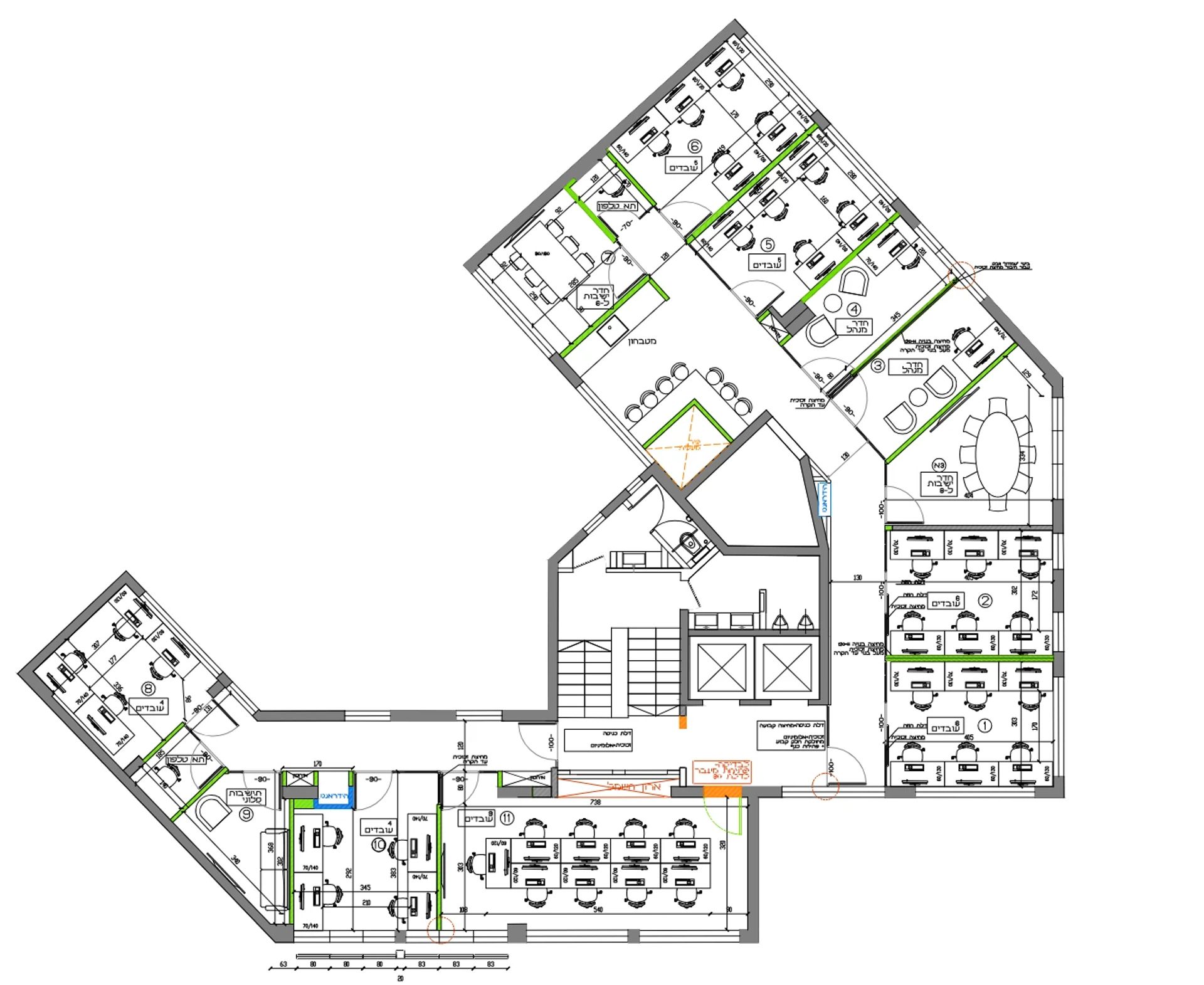 תוכנית קומה 2 - משרדים מותאמים לחברות הייטק בסמוך לשרונה
