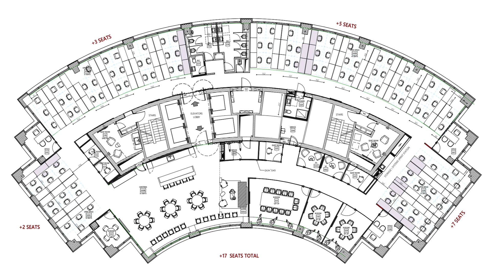 תוכנית קומה 1 - משרד Plug and Play בקומה עצמאית