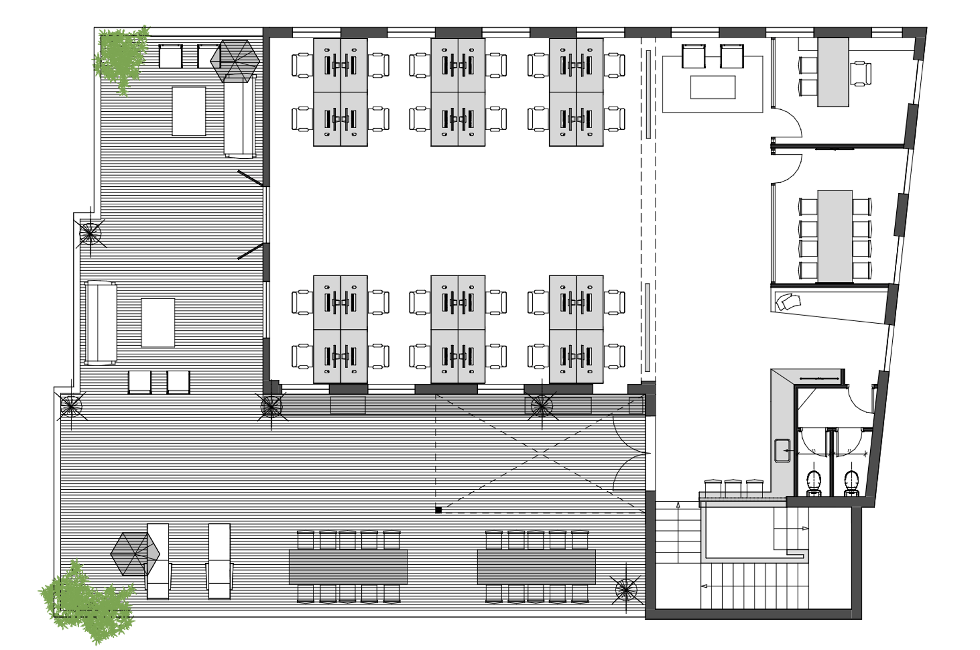 תוכנית קומה 2 - מבנה עצמאי להשכרה במונטיפיורי, ליד שרונה ורכבת השלום, Plug & Play