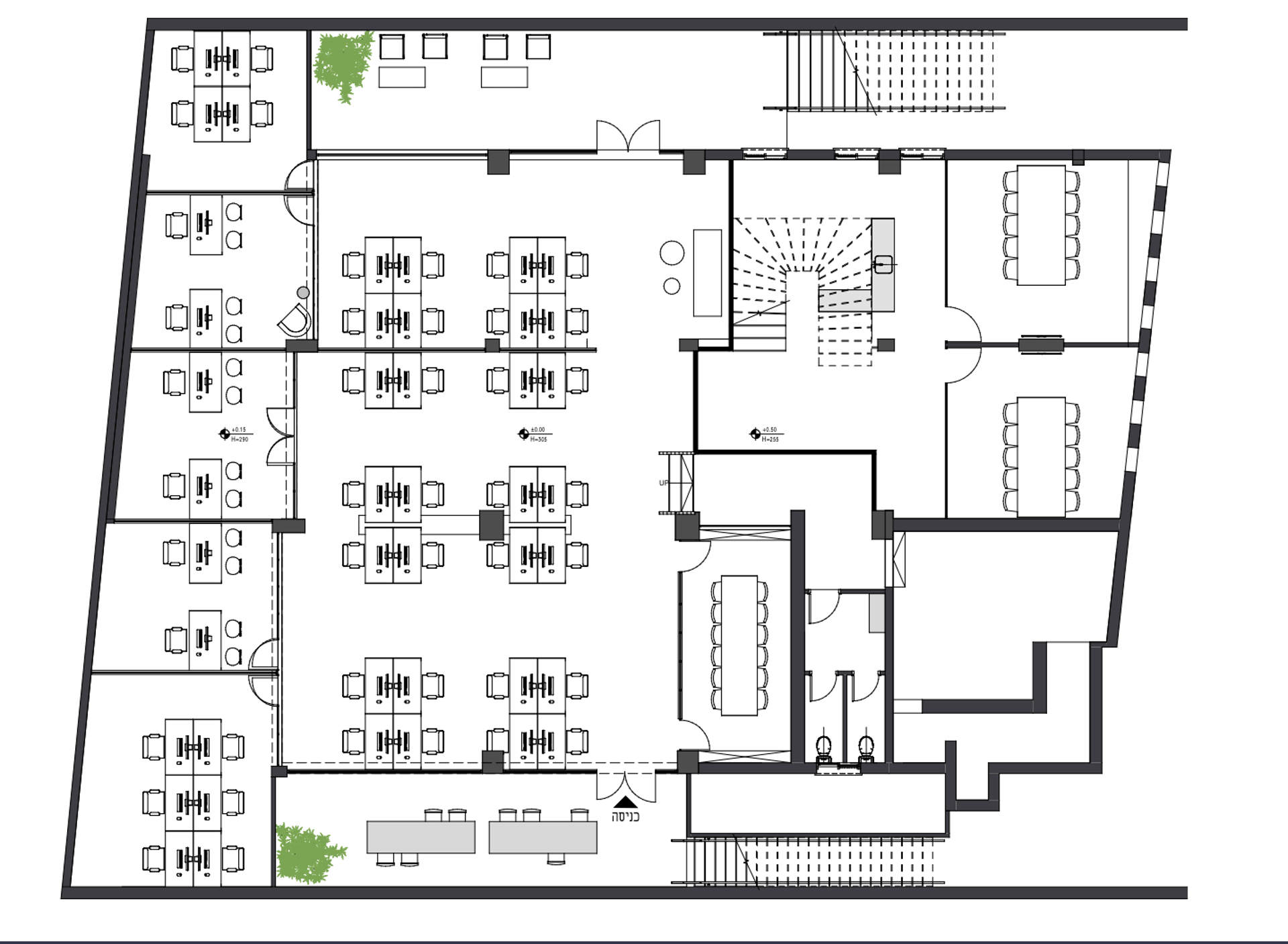 תוכנית קומה 3 - מבנה עצמאי להשכרה במונטיפיורי, ליד שרונה ורכבת השלום, Plug & Play
